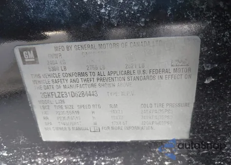 2013 GMC Terrain Denali from USA, damaged, VIN 2GKFLZE31D6284443